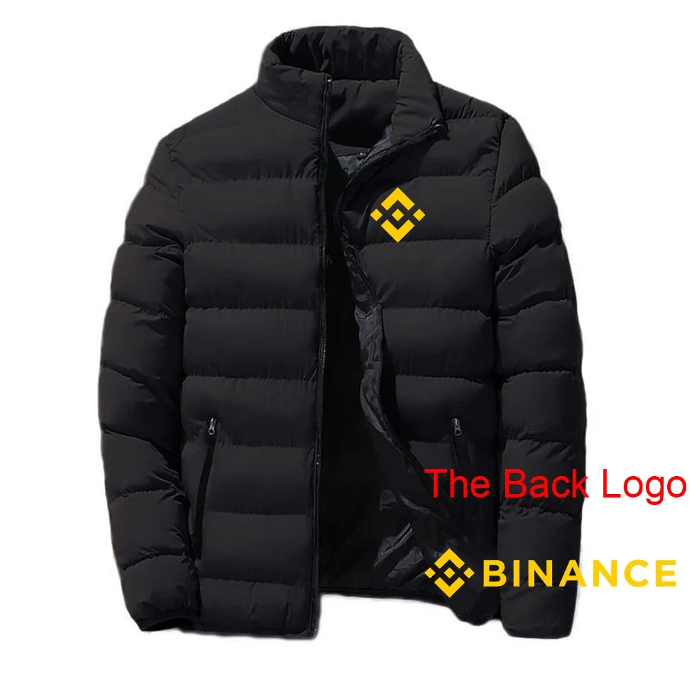 

Binance Crypto 2024 Men's New Winter Zipper Hoodies Warmer Parka Jackets Casual Outwear Coats Stand Collar Windbreak Padded Tops