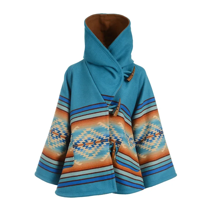 Women Casual Retro Long Sleeve Jacket Coat High Quality Boho Printed Button Coat Pocket Oversize Vintage Print Hooded Wool Coats
Women Casual Retro Long Sleeve Jacket Coat High Quality Boho Printed Button Coat Pocket Oversize Vintage Print Hooded Wool Coats
