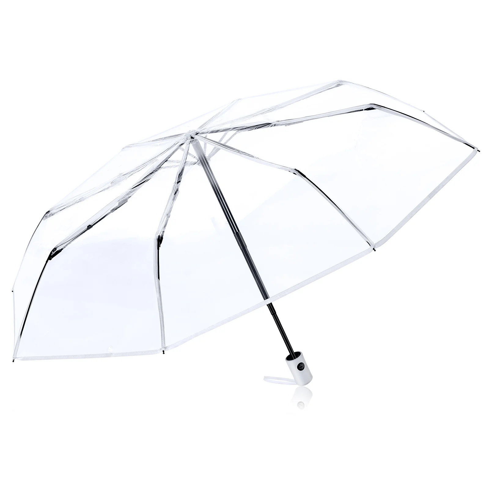 

Fully Automatic Three-fold Transparent Umbrella Clear Folding Umbrella Automatic Open and Close Travel Umbrellas for Rain