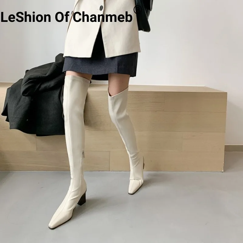 LeShion Of Chanmeb Women Stretch Thigh High Boots Wood Block Heel Beige Overknee Zipper Boot Woman Square Toe Winter Shoes 33-43
LeShion Of Chanmeb Women Stretch Thigh High Boots Wood Block Heel Beige Overknee Zipper Boot Woman Square Toe Winter Shoes 33-43