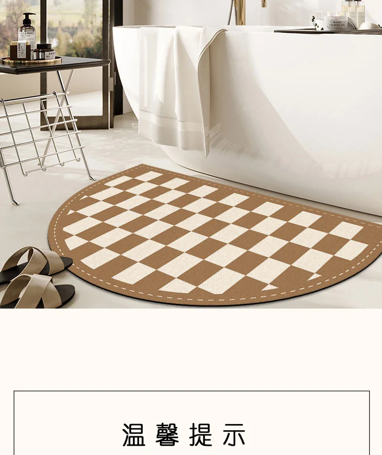 GM0130 Semi circular bathroom diatomaceous mud anti slip and anti drop foot mat, quick drying small carpet for bathing
GM0130 Semi circular bathroom diatomaceous mud anti slip and anti drop foot mat, quick drying small carpet for bathing