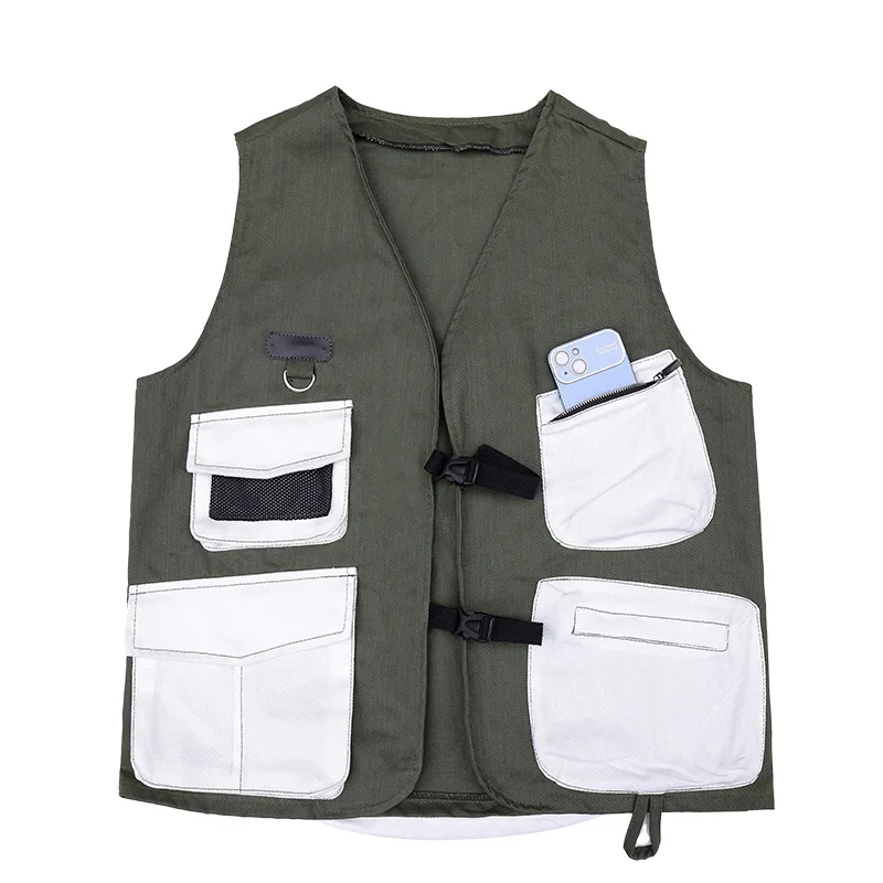 Unisex Multi-Pocket Splice Sleeveless Work Vest Fashion Cowboy Work Wear Clasp Canvas Vest Woodworker Painting Coveralls Apron
Unisex Multi-Pocket Splice Sleeveless Work Vest Fashion Cowboy Work Wear Clasp Canvas Vest Woodworker Painting Coveralls Apron