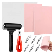 Rubber Stamp Making Kit,Block Printing Tool Kit,Linoleum Cutter with 6 Type Blades,Tracing Paper for Craft Stamp Carving
Rubber Stamp Making Kit,Block Printing Tool Kit,Linoleum Cutter with 6 Type Blades,Tracing Paper for Craft Stamp Carving