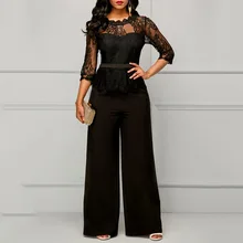 Office Lady Lace Jumpsuit Thin Straight Fashion Summer Women Sexy Elegant High Street Chic Stylish Slim Jumpsuits Black Party
Office Lady Lace Jumpsuit Thin Straight Fashion Summer Women Sexy Elegant High Street Chic Stylish Slim Jumpsuits Black Party