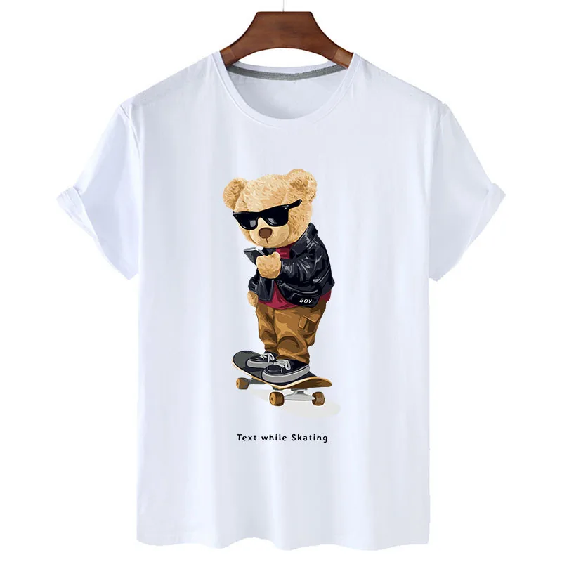 100% Cotton Skate Bear Print Men's T-shirt 2022 Summer Casual Short Sleeve O-neck T-shirt Unisex Plus Size Women's T-shirt S-4XL
100% Cotton Skate Bear Print Men's T-shirt 2022 Summer Casual Short Sleeve O-neck T-shirt Unisex Plus Size Women's T-shirt S-4XL