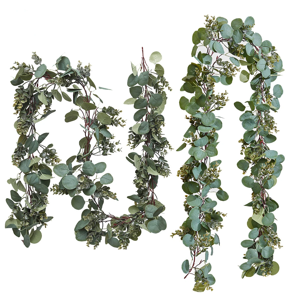 

200cm Artificial Eucalyptus Vines Fake Hanging Plants Faux Wall Leaves Plastic Plants Rattan for Home Garden Party Wedding Decor