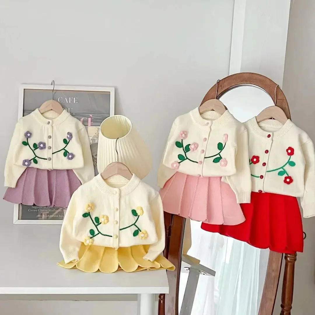 New Style Girls Christmas Autumn Clothing Knitted Piece GIRL'S Cute Sweater Suit Skirt Warm Cardigan Pleated Girl Set
New Style Girls Christmas Autumn Clothing Knitted Piece GIRL'S Cute Sweater Suit Skirt Warm Cardigan Pleated Girl Set