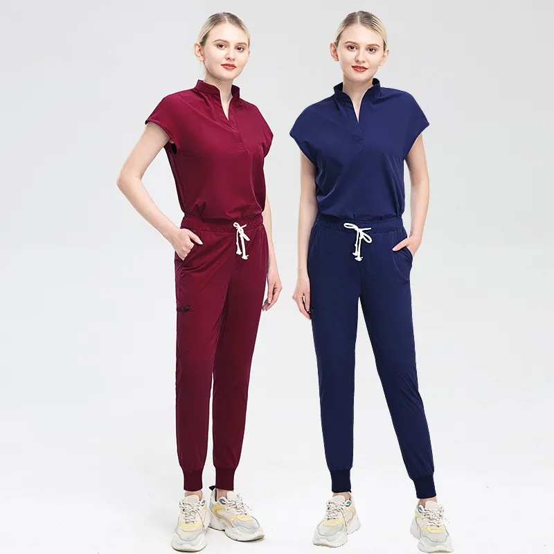 

Womens Nursing Scrub Uniforms Pharmacy Lab Dentist Workwear Doctor Short Sleeved Surgery Suit Medical Accessories Wash Clothes