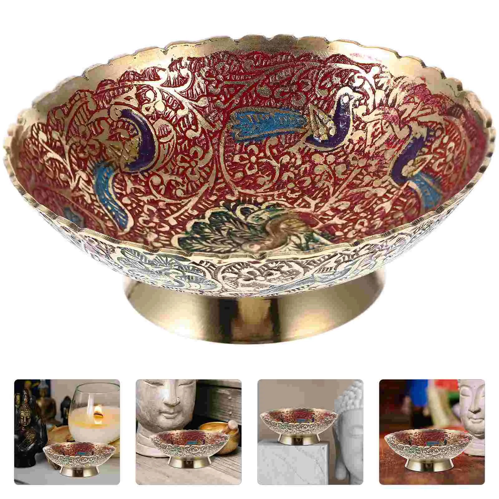 

Buddhist Plate Offering Bowls Temple Fruit Tray Food Dessert Snack Plate Altar Use Rituals Incense Smudging Decoration
