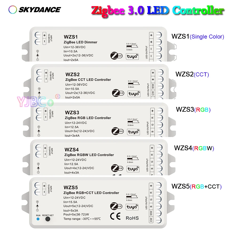 Skydance ZigBee 3.0 LED Strip Controller 12V 24V Tuya Single Color Dimming/CCT/RGB/RGBW/RGBCCT 1/2/3/4/5 CH light tape Dimmer
Skydance ZigBee 3.0 LED Strip Controller 12V 24V Tuya Single Color Dimming/CCT/RGB/RGBW/RGBCCT 1/2/3/4/5 CH light tape Dimmer