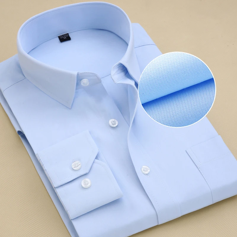 Men's Dress Shirt Slim Fit Long Sleeved White Blue Business Casual Work Regular Shirt Spring Men Social Shirts Camisa Masculina
Men's Dress Shirt Slim Fit Long Sleeved White Blue Business Casual Work Regular Shirt Spring Men Social Shirts Camisa Masculina