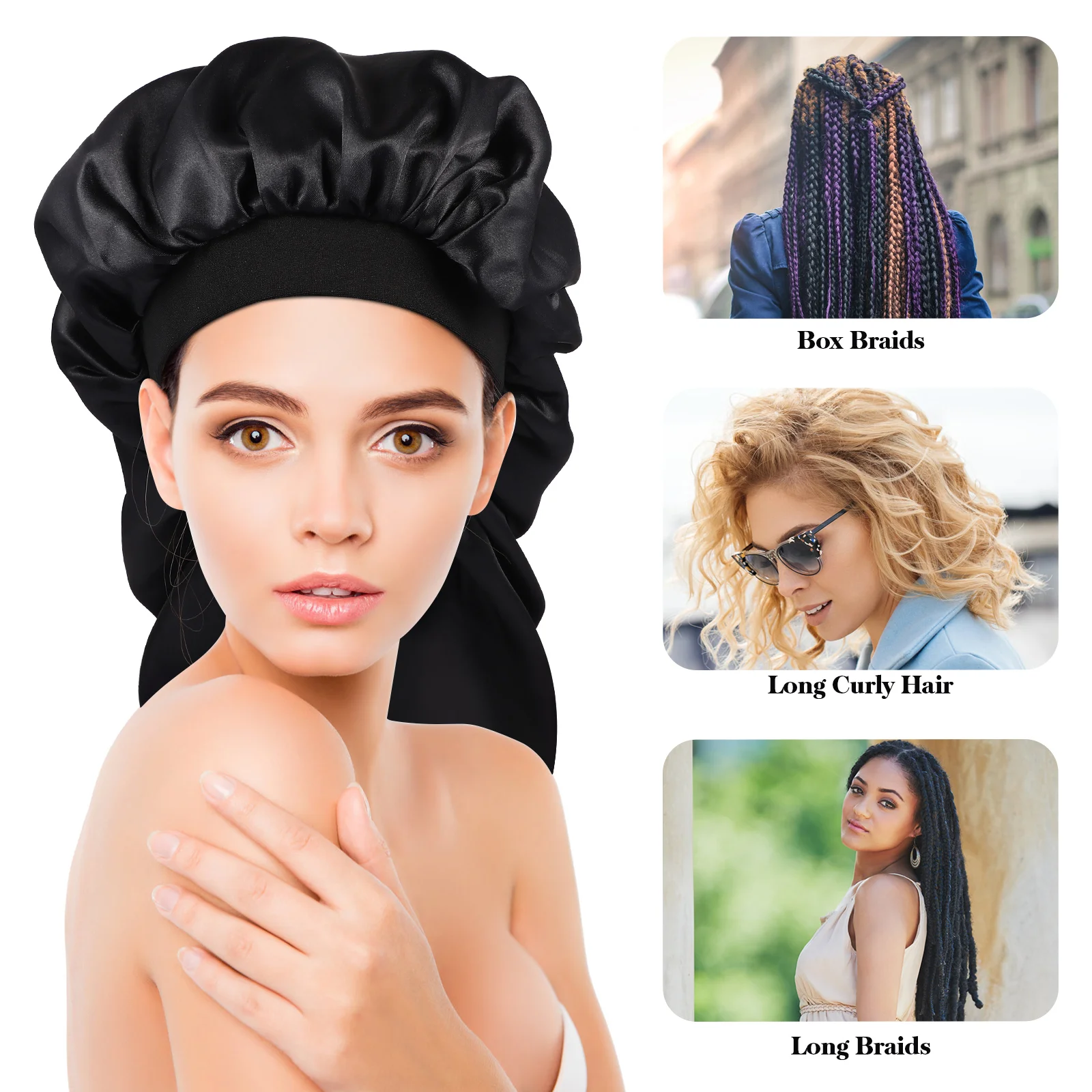 Three Piece Turban Cap Satin Bonnet for Braid Sleep Elastic Night Sleeping Hair Ribbons
Three Piece Turban Cap Satin Bonnet for Braid Sleep Elastic Night Sleeping Hair Ribbons