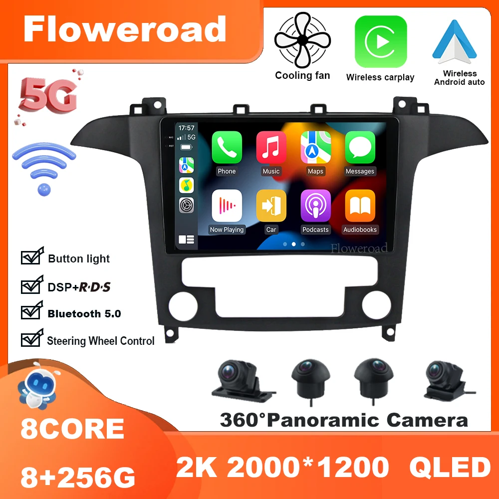 9-дюймовый Android 13 для Ford S-MAX 2006-2015, автомобильное радио, мультимедийный видеоплеер, навигация, стерео, GPS, Carplay Auto 5GWiFi BT5.0
9-дюймовый Android 13 для Ford S-MAX 2006-2015, автомобильное радио, мультимедийный видеоплеер, навигация, стерео, GPS, Carplay Auto 5GWiFi BT5.0