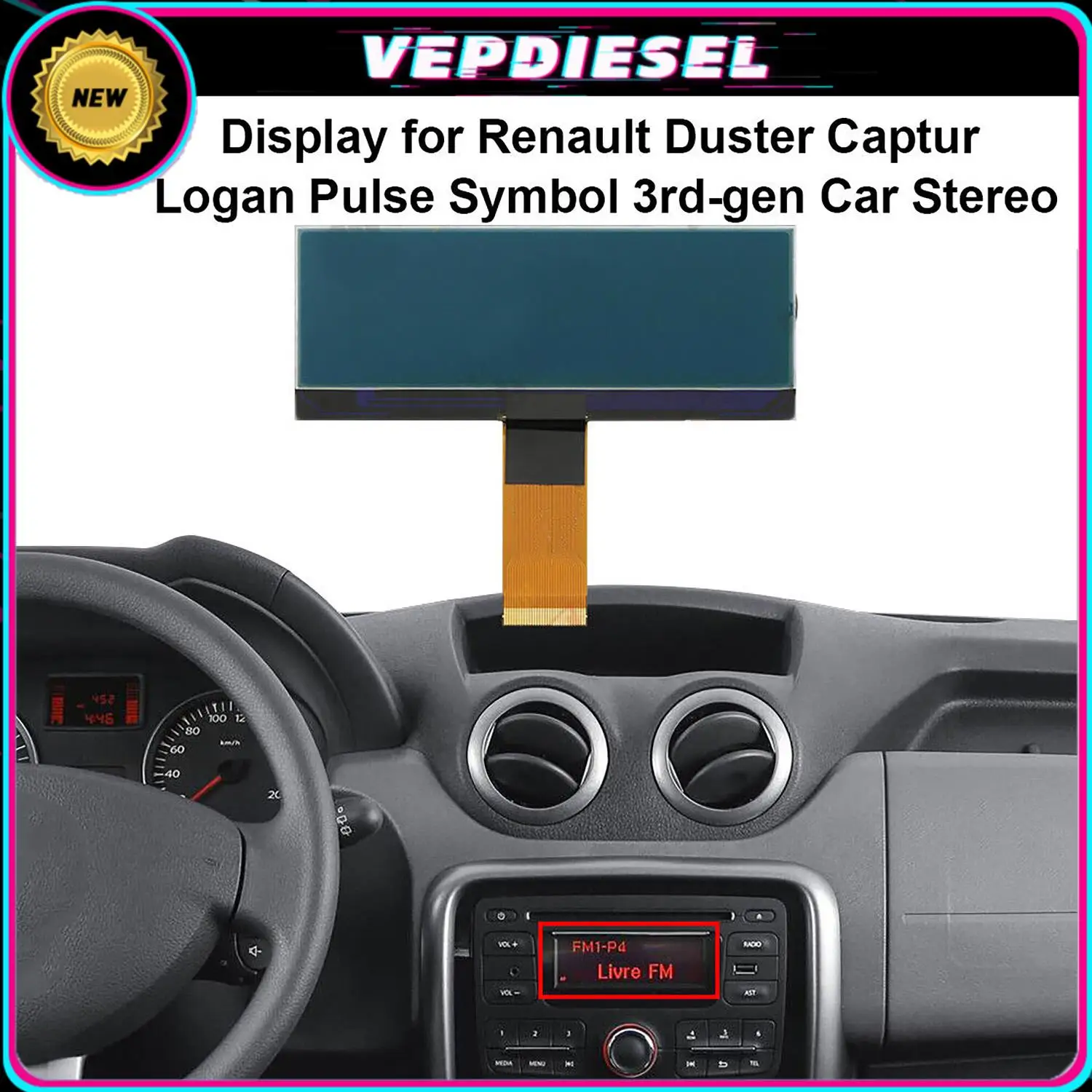 

1pc AGC-1220RF-A AGC-0060RF-A New Display Screen Car Radio Stereo Panel For Renault Duster Captur Logan Pulse Symbol 3rd-gen LCD