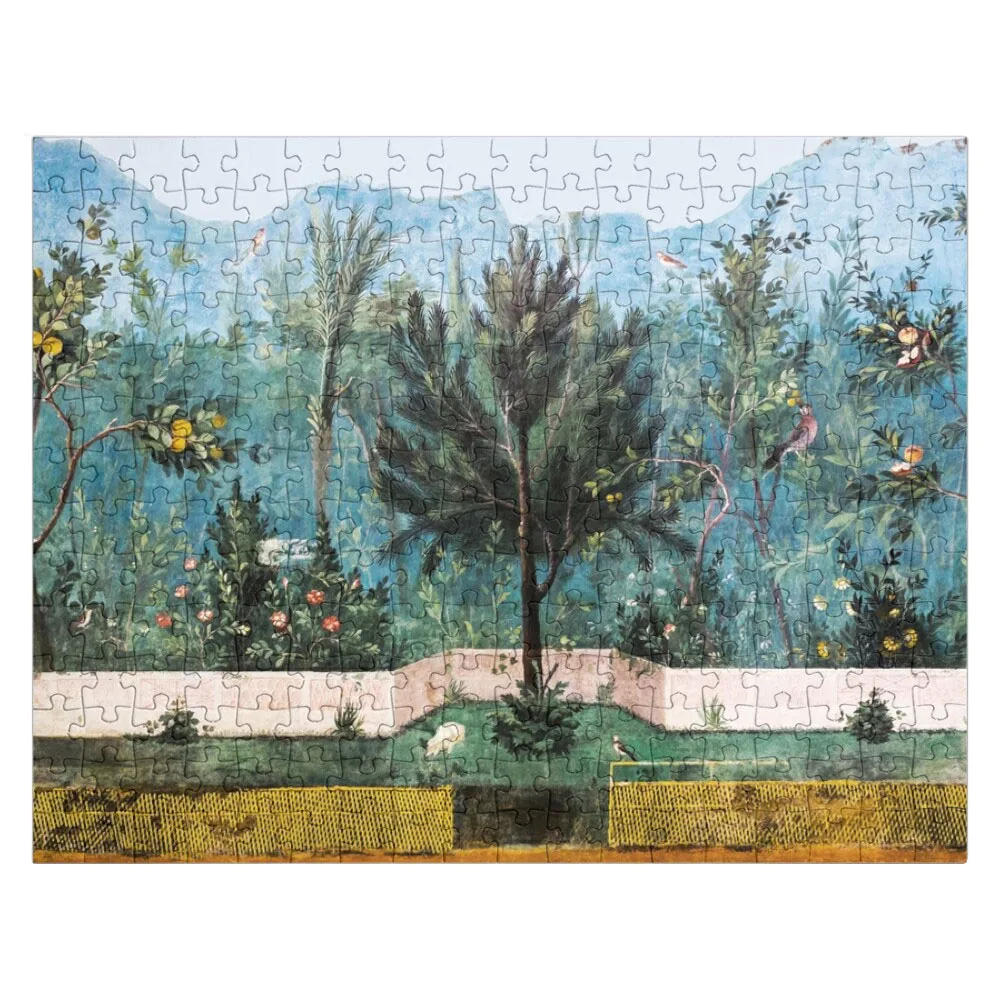 

ANTIQUE ROMAN WALL PAINTING Flower Garden Flying Birds Pine,Quince and Apple TreesJigsaw Puzzle Wood Animals Puzzle For Children