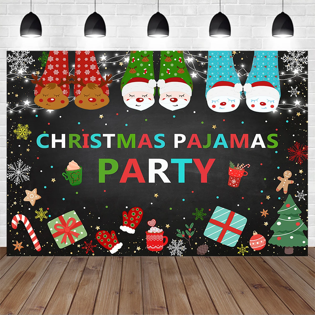 Christmas Pajamas Backdrop Santa Claus Snowman Candy Snowflake Gift Silver Black Background Children Family Indoor Photo Studio
Christmas Pajamas Backdrop Santa Claus Snowman Candy Snowflake Gift Silver Black Background Children Family Indoor Photo Studio
