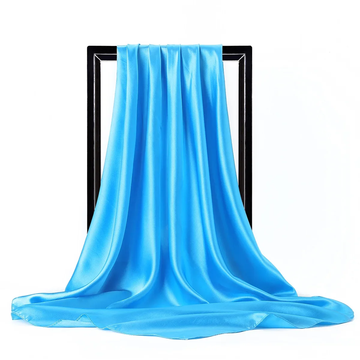 Luxury Brand Silk Scarf Women Satin Solid color Hijab Scarves Muslim Pareo Bandana Female Shawl Wrap Headband 90*90cm 2035 17 S96fd8769867f4f0892ee05254f1b255dn