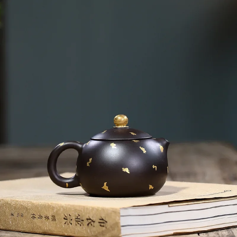 

Authentic Yixing tea pots Purple Clay filter Teapot Raw ore black mud xishi kettle Handmade Boutique Customized Teaware 140ml