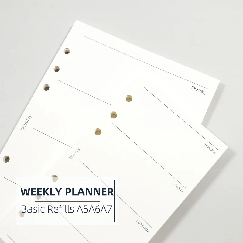 MyPretties 40 Sheets Basic Weekly Planner Refills A5 A6 A7 Filler Papers for 6 Hole Binder Organizer Notebook Papers N.1286
MyPretties 40 Sheets Basic Weekly Planner Refills A5 A6 A7 Filler Papers for 6 Hole Binder Organizer Notebook Papers N.1286