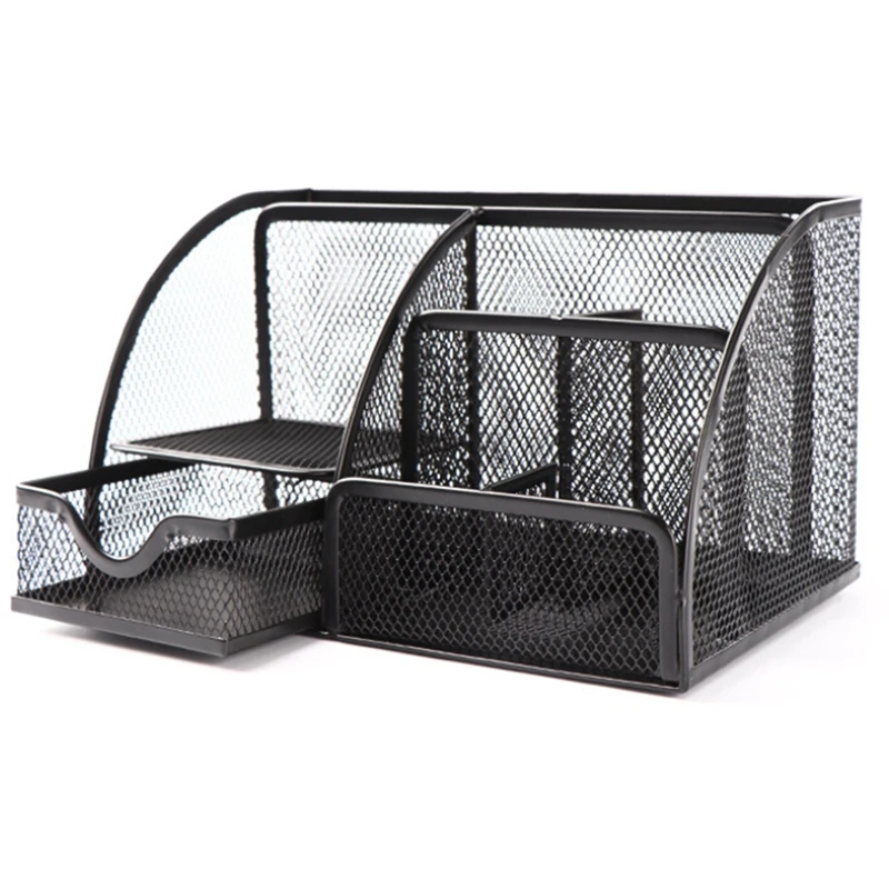 Сетчатый Настольный органайзер, держатель для ручек, коробка для хранения аксессуаров с 6 отделениями и ящиком, подарок для офисных принадлежностей (1 шт.) 
Сетчатый Настольный органайзер, держатель для ручек, коробка для хранения аксессуаров с 6 отделениями и ящиком, подарок для офисных принадлежностей (1 шт.)