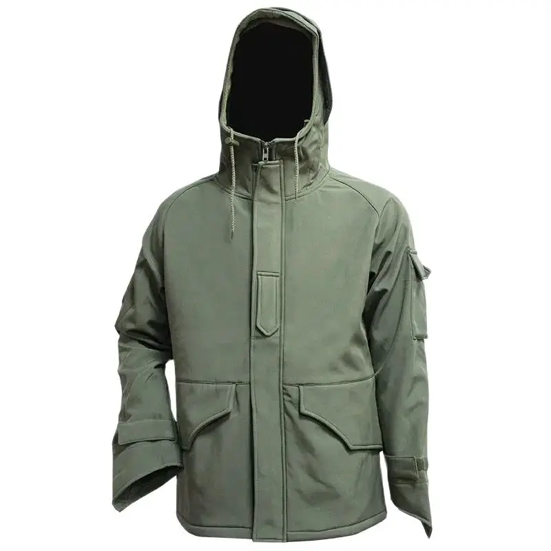 

Winter Military Shark Skin Soft Shell Jackets Men Windproof Wear Resistant Fleece Warm Hooded Army Jacket Outdoor Hiking Coats
