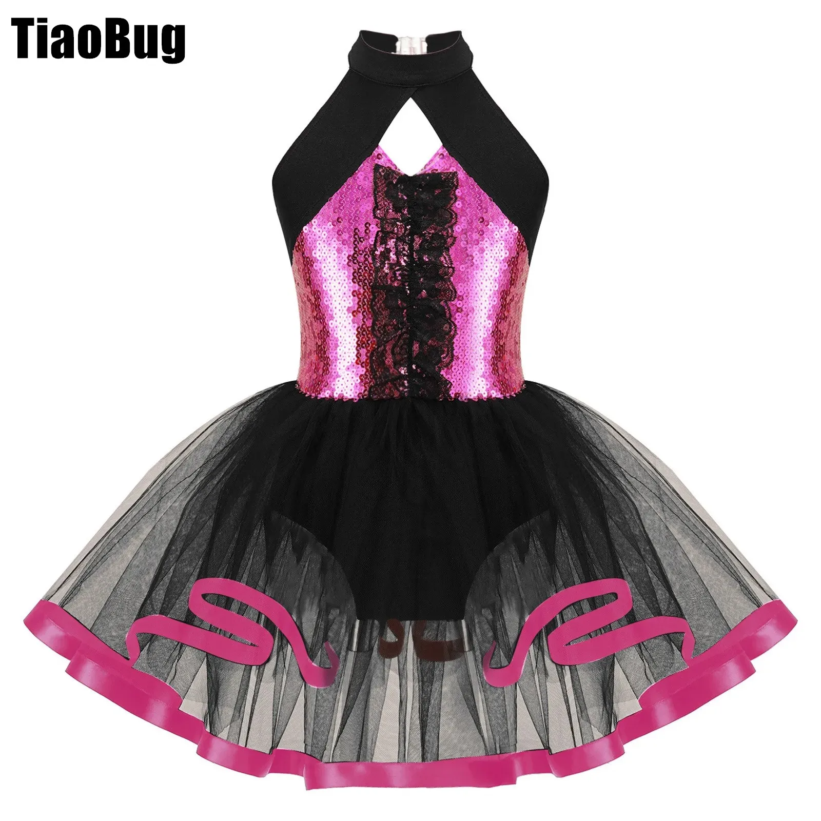 Kids Girls Ruffle Dance Dress Shiny Sequins Lace Mesh Tutu Dress Sleeveless Decorated Straps Hollow Back Stylish Clothing
Kids Girls Ruffle Dance Dress Shiny Sequins Lace Mesh Tutu Dress Sleeveless Decorated Straps Hollow Back Stylish Clothing