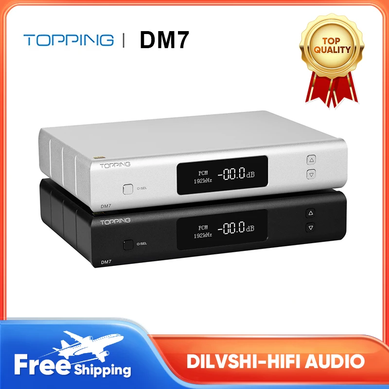 TOPPING DM7 8 CH USB DAC ES9038PRO Decoder Full Balanced HIFI Audio DAC DSD128 Native PCM 32bit 192kHz Decoding + Remote Control
TOPPING DM7 8 CH USB DAC ES9038PRO Decoder Full Balanced HIFI Audio DAC DSD128 Native PCM 32bit 192kHz Decoding + Remote Control