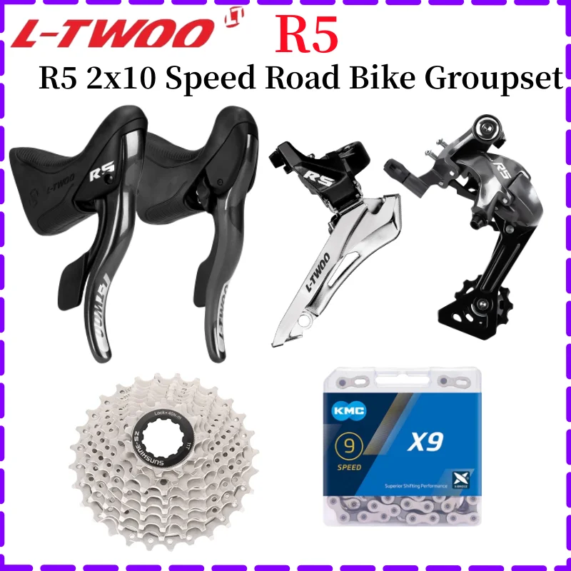 LTWOO R5 2x9S Road Bicycle Groupset Shifter Rear Derailleur KMC X9 Chain 9V Sunshine 9S Cassette 11-25/28/32T for Road Bike Part
LTWOO R5 2x9S Road Bicycle Groupset Shifter Rear Derailleur KMC X9 Chain 9V Sunshine 9S Cassette 11-25/28/32T for Road Bike Part