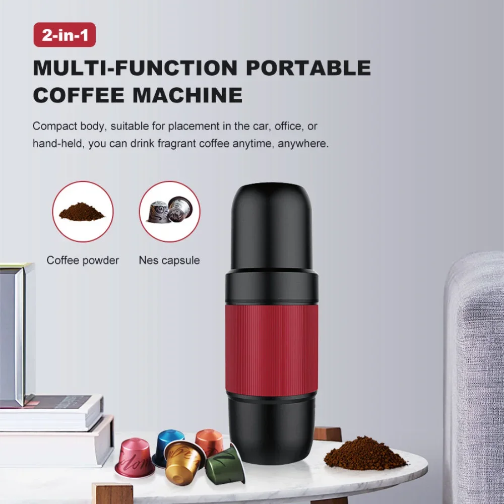 

Portable Espresso Machine, Compatible Ground Coffee, Hand Coffee Maker, Travel Gadgets, Manually Operated, Perfect for Camping