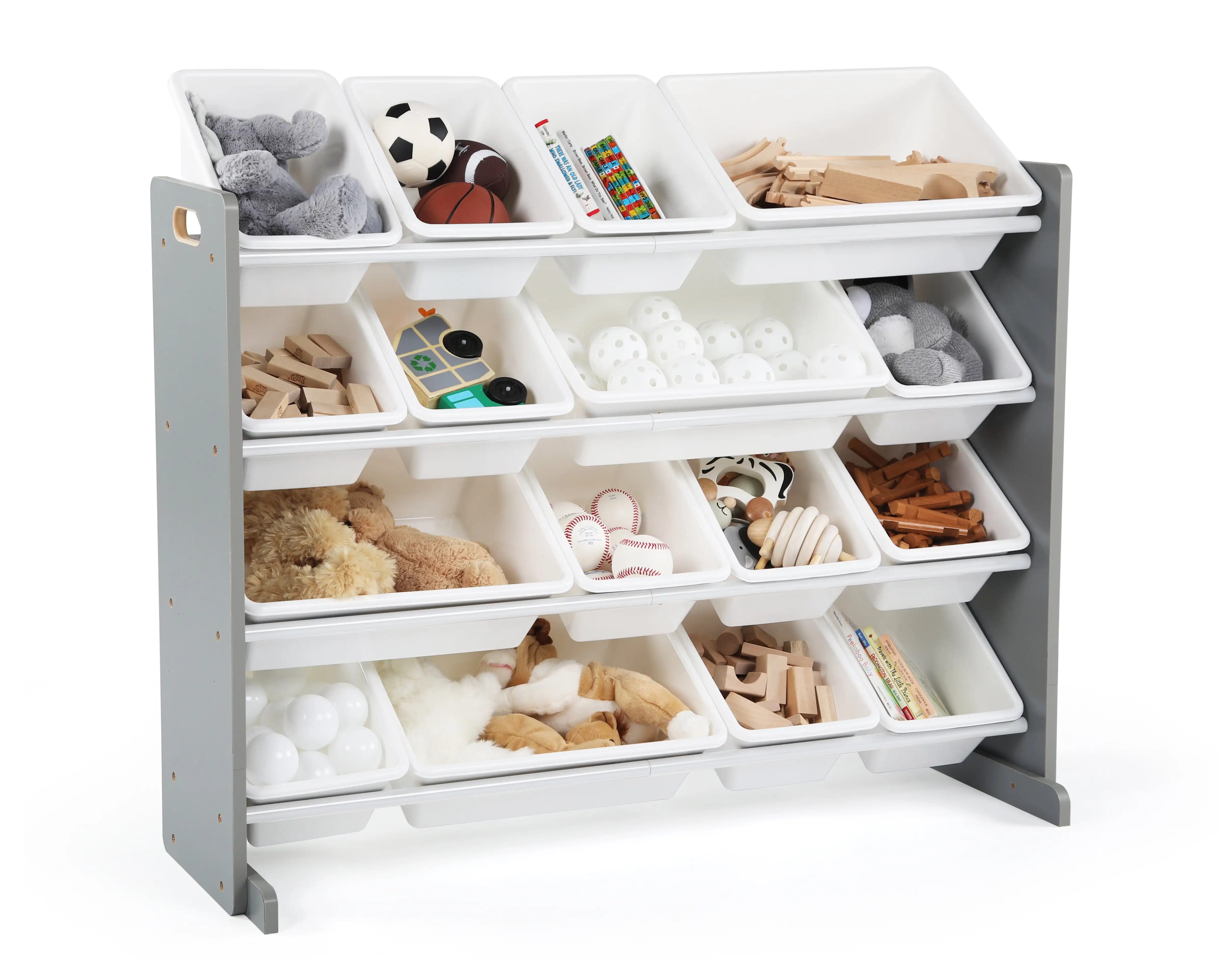 Humble Crew Children Wood and Plastic Organizer Rack with 16 Bins, Gray and White
Humble Crew Children Wood and Plastic Organizer Rack with 16 Bins, Gray and White