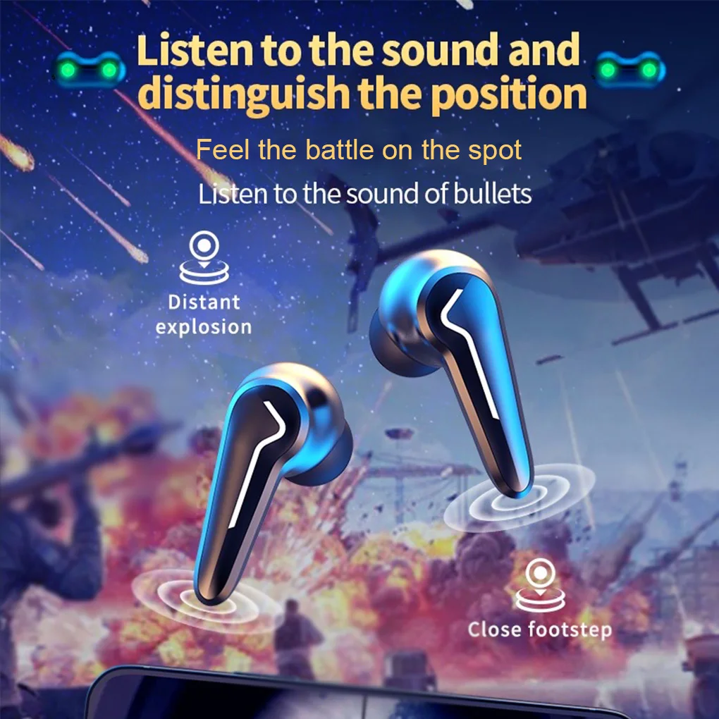 

Earphone Handsfree Call Bluetooth-compatible Headphone Type-c Low Latency Gaming Headset Portable Fitness Earbuds