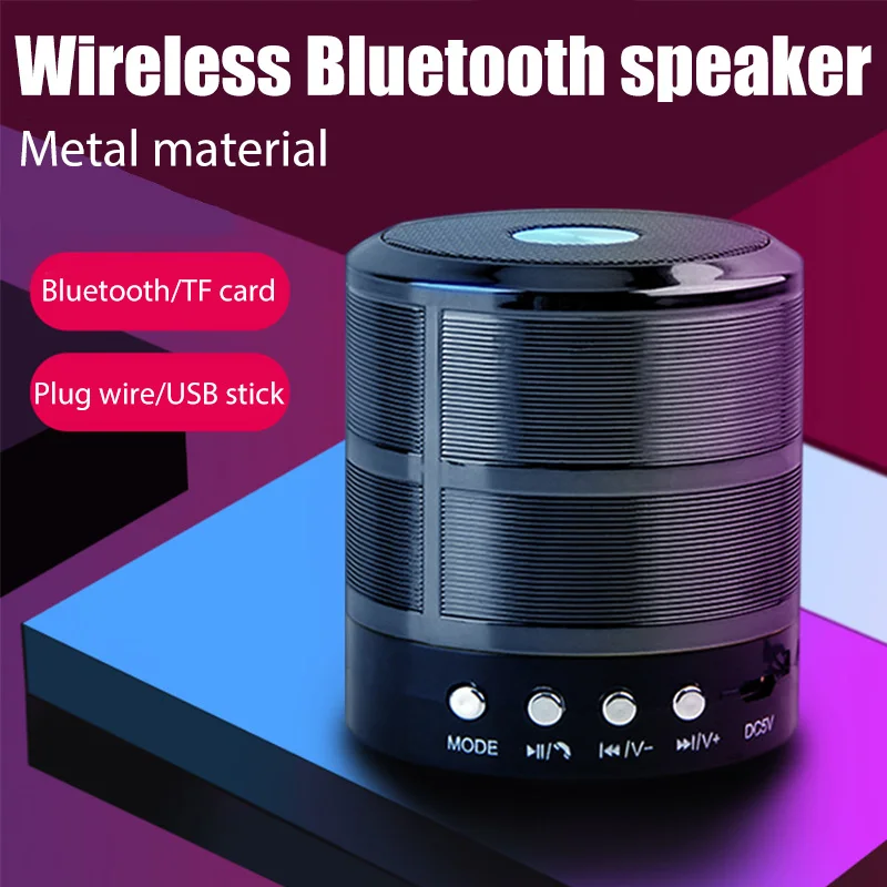 

WS887 Bluetooth Speaker Aluminum Alloy Small Steel Cannon Mini Office Sports Outdoor Wireless Hands-Free Call Portable Subwoofer