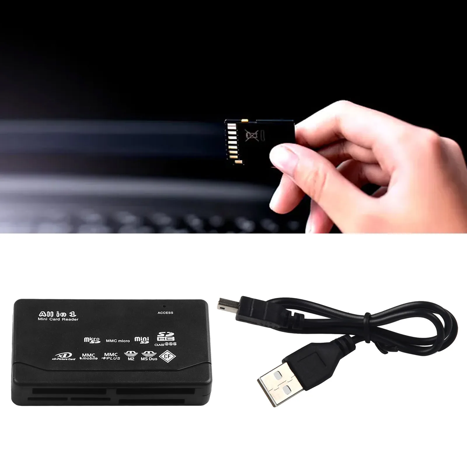 USB 2.0 Card Adapter Memory Card Reader SD TF CF XD MS MMC-Memory Card Reader Supports Casement 98/ 98SE/ME
USB 2.0 Card Adapter Memory Card Reader SD TF CF XD MS MMC-Memory Card Reader Supports Casement 98/ 98SE/ME