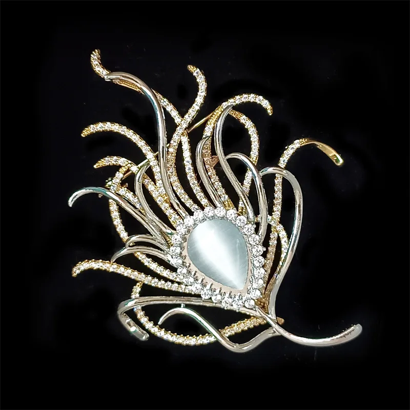 OKily New Opal Feather Brooch Female Fashion Creative Plant Leaves Exquisite Atmosphere Suit Jacket Dress Pin Jewelry
OKily New Opal Feather Brooch Female Fashion Creative Plant Leaves Exquisite Atmosphere Suit Jacket Dress Pin Jewelry