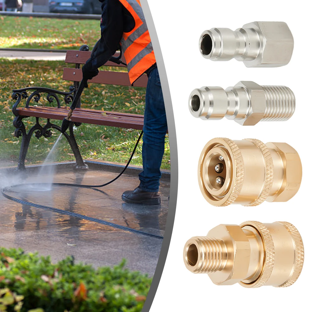 Convenient 1/4 Quick Connector For Garden Joints Copper Pressure Washer Coupling Spare Adapter Time-saving Assembly Gold/Silver
Convenient 1/4 Quick Connector For Garden Joints Copper Pressure Washer Coupling Spare Adapter Time-saving Assembly Gold/Silver