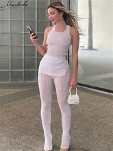 Macheda Spring 2022 sleeveless tank square collar top with and slim pants is a sexy and stylish two-piece set with sheer lace
Macheda Spring 2022 sleeveless tank square collar top with and slim pants is a sexy and stylish two-piece set with sheer lace