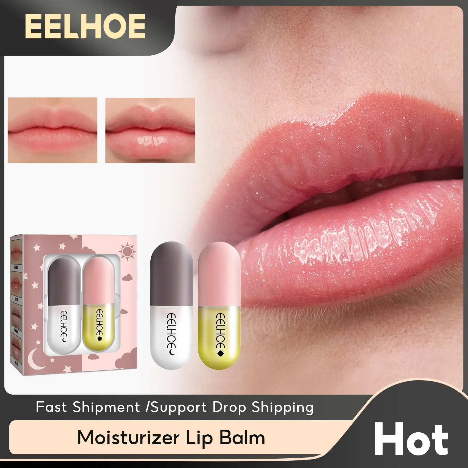

EELHOE Lip Balm Moisturizing Anti Cracking Lip Hydrating Long Lasting Anti-drying Repair Lip Lines Increase Elasticity Lipstick