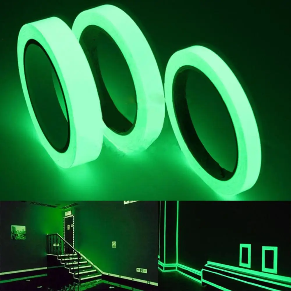 

10M Luminous Tape Self-adhesive Glow In The Dark Safety Exit Stage Sticker Home Decor 1cm 2cm Home Safety Protection Tapes