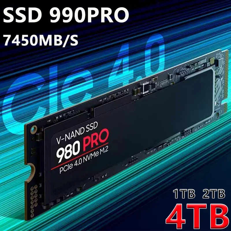 990PRO 4TB SSD Solid State Drive 2TB 1TB M.2 2280 SSD PCIe4.0 NVMe Gaming Internal Hard Drive for PS5 Laptop Desktop 7450MB/S
990PRO 4TB SSD Solid State Drive 2TB 1TB M.2 2280 SSD PCIe4.0 NVMe Gaming Internal Hard Drive for PS5 Laptop Desktop 7450MB/S