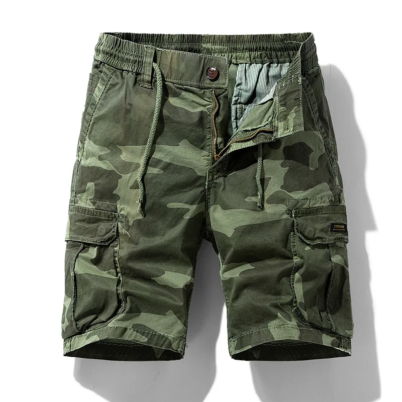 

Cargo Shorts Men Spring Summer Breeches Cotton Bermuda Camouflage Denim Casual Multi-Pocket Pants Clothing Men’s Cargo Short