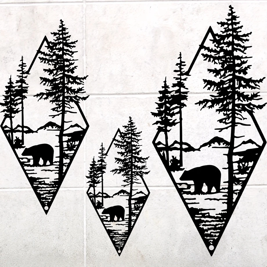 Metal Wall Art Bear Pine Tree Wall Decor Cut Metal Art Wall Decor For Home Bedroom Office Outdoor Kindergarten Decorative Gift
Metal Wall Art Bear Pine Tree Wall Decor Cut Metal Art Wall Decor For Home Bedroom Office Outdoor Kindergarten Decorative Gift
