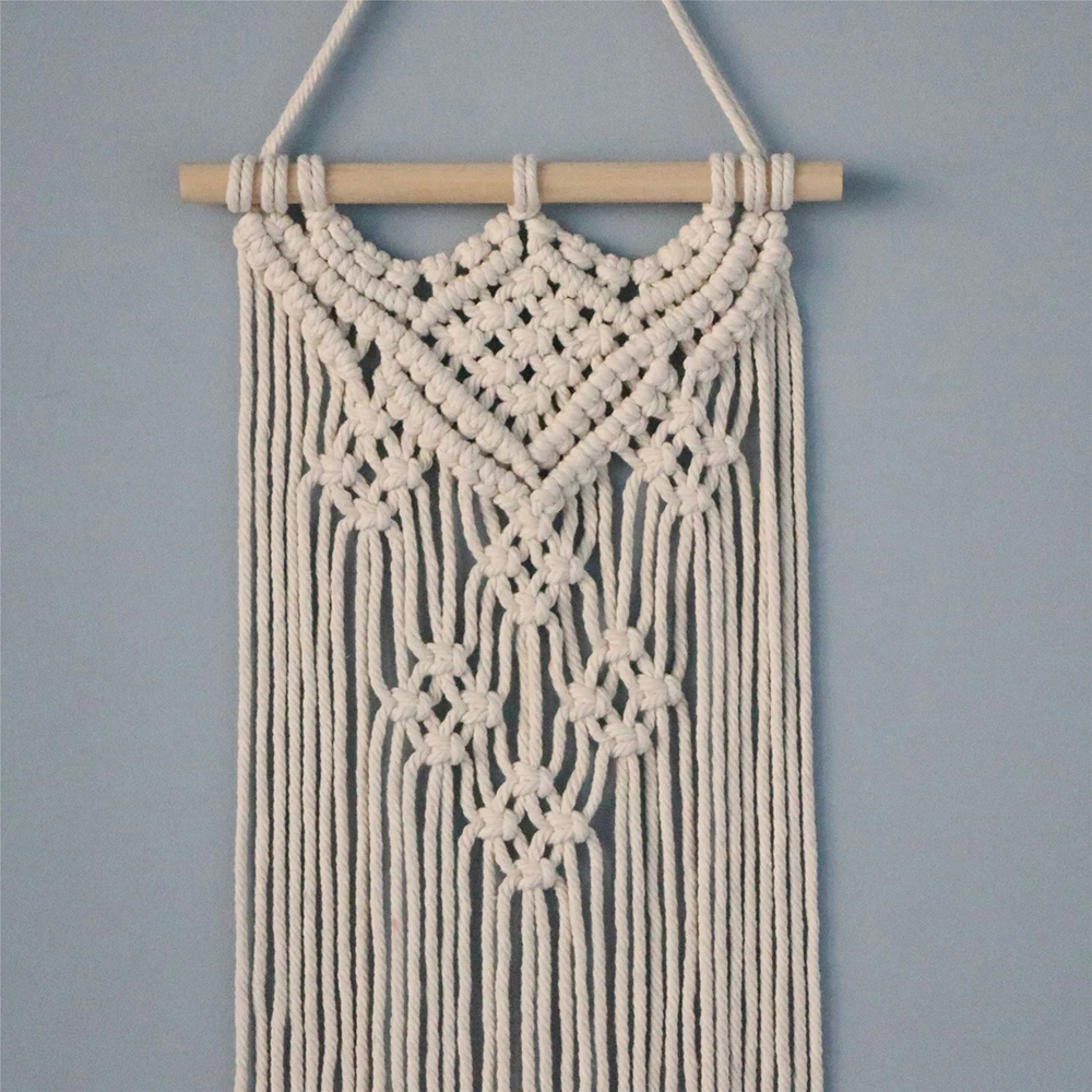 Handwoven Macrame Star Wall Tapestry - Boho Cotton Decor 3 S97158e3d404847e99fc5c156240bc989t