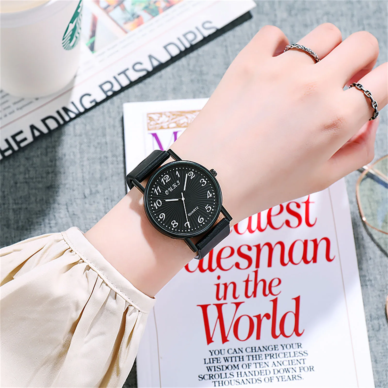 

Минималистичные студенческие модные повседневные часы для мужчин и женщин, брендовые часы с кожаным ремешком, простые женские кварцевые часы Ins Wind Reloj Hombr