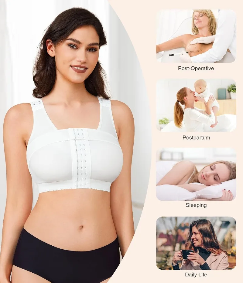 Women Front Button Post-Surgery Shaping Bra Shockproof Gathering Anti-sagging Underwear Compression Bra with Breast Support Band Women Front Button Post-Surgery Shaping Bra Shockproof Gathering Anti-sagging Underwear Compression Bra with Breast Support Band