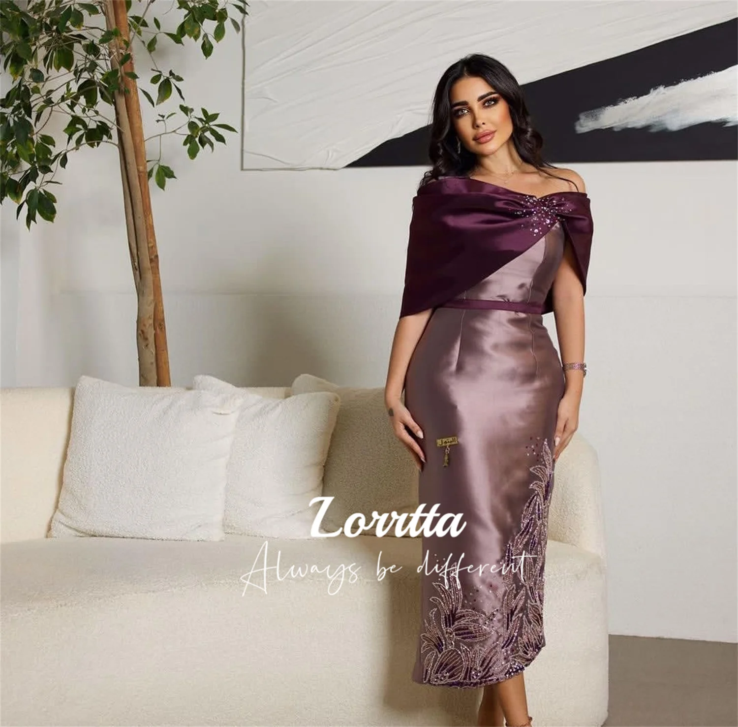 Lorrtta Reddish Brown Bow Appliqué With Diamonds Shiny Arabian Ankle Length Robe for Women Evening Dress Satin Gala Dresses Prom
Lorrtta Reddish Brown Bow Appliqué With Diamonds Shiny Arabian Ankle Length Robe for Women Evening Dress Satin Gala Dresses Prom
