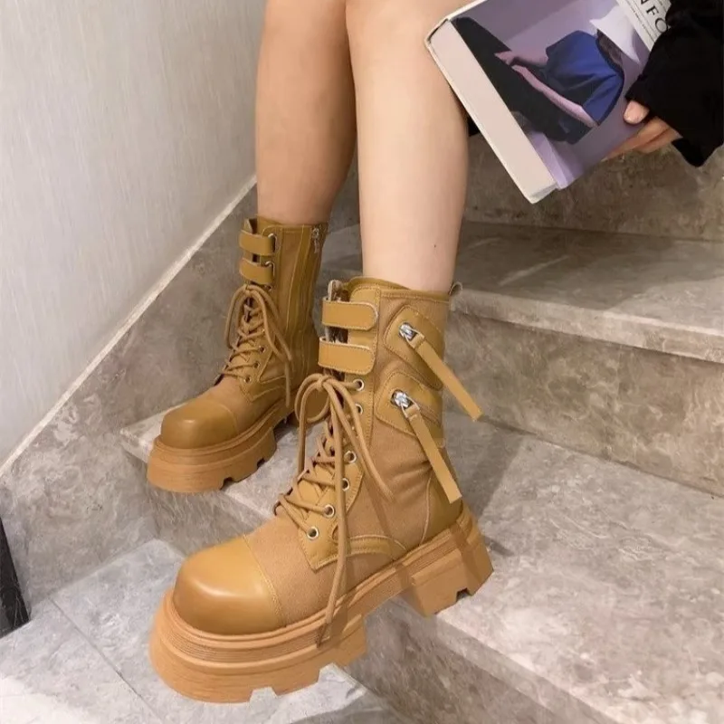 Ladies Shoes 2023 High Quality Cross-tied Women's Boots Fashion Zip Casual Boots Women New Round Toe Fretwork Heels Mid-Calf
Ladies Shoes 2023 High Quality Cross-tied Women's Boots Fashion Zip Casual Boots Women New Round Toe Fretwork Heels Mid-Calf