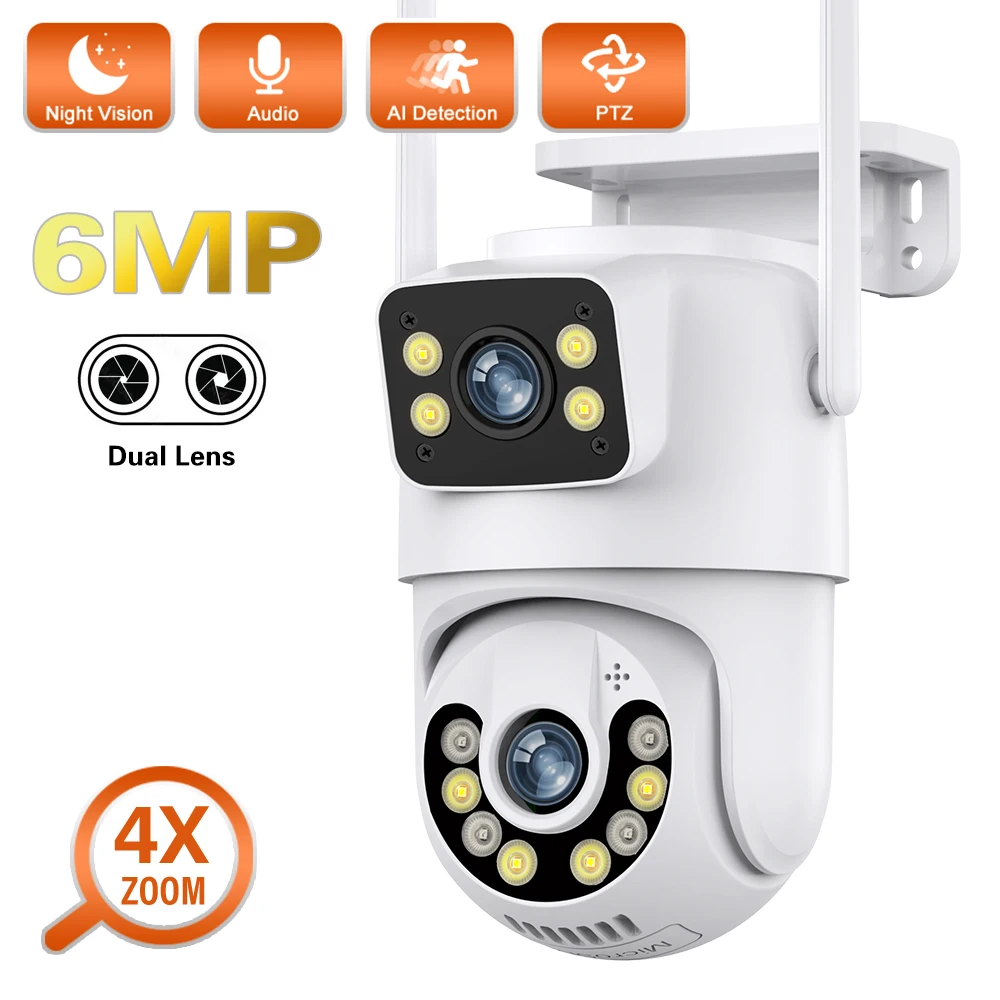 PEGATAH 4K 8MP Wifi IP Camera HD Dual Lens Screen Ai Human Detection Auto Tracking Outdoor Video Surveillance PTZ Camera ICSee
PEGATAH 4K 8MP Wifi IP Camera HD Dual Lens Screen Ai Human Detection Auto Tracking Outdoor Video Surveillance PTZ Camera ICSee