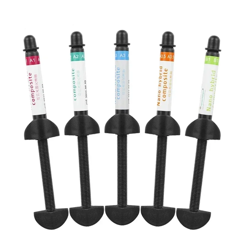 

Dental Syringe A1 A2 A3 A3.5 B1 Curing Light Resin, 4g Flowable Gutta Percha, 2.5g Nano Hybrid Composite Cavity Filling Repair