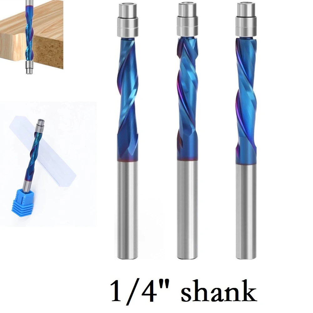 1pcs 6.35mm Shank Solid Carbide Bearing Guided Two Flute Flush Router Bits Milling Cutter For Woodworking Hand Making Drawer
1pcs 6.35mm Shank Solid Carbide Bearing Guided Two Flute Flush Router Bits Milling Cutter For Woodworking Hand Making Drawer