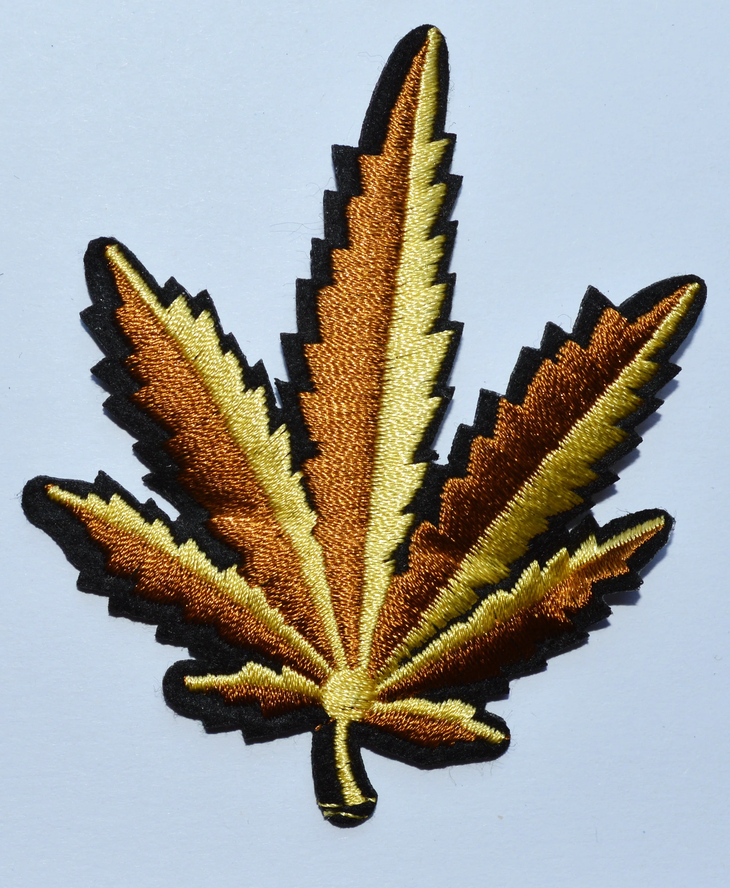 

30x Golden Pot leaf boho hippie retro weed applique Embroidery iron-on patch new, iron on patch punk bike biker Sewing Hippie